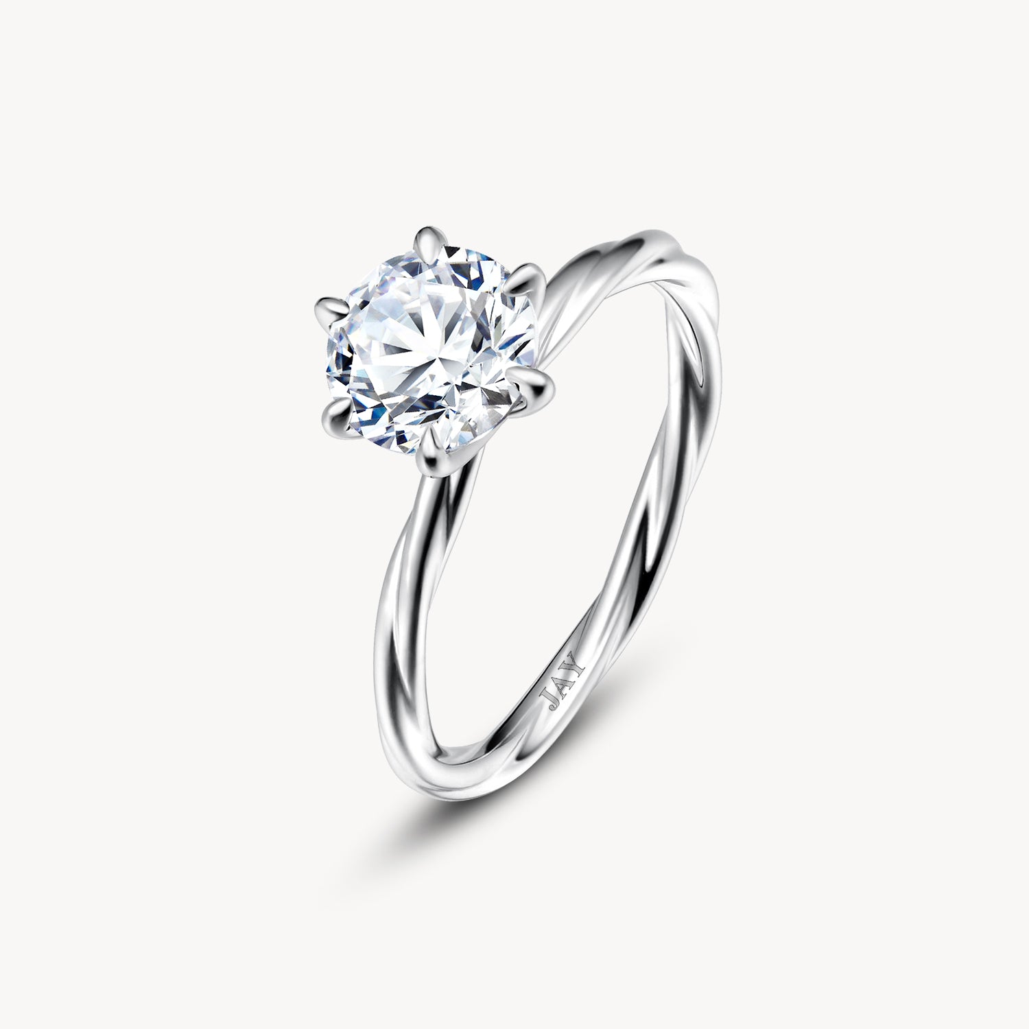 Twist Diamond Engagement Ring