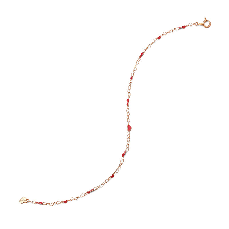 18K Gold Bracelet with Red Chalcedony