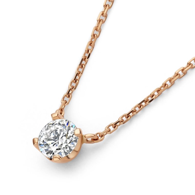4 Prongs Solitaire Diamond Necklace