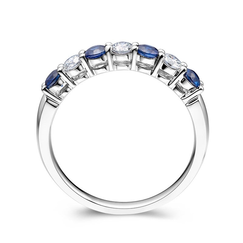 18K/Platinum Diamond Sapphire/Ruby/Emerald Eternity Ring