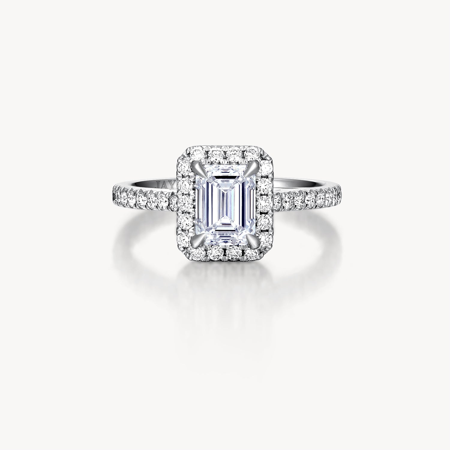 Classic Emerald Cut Diamond Halo Setting