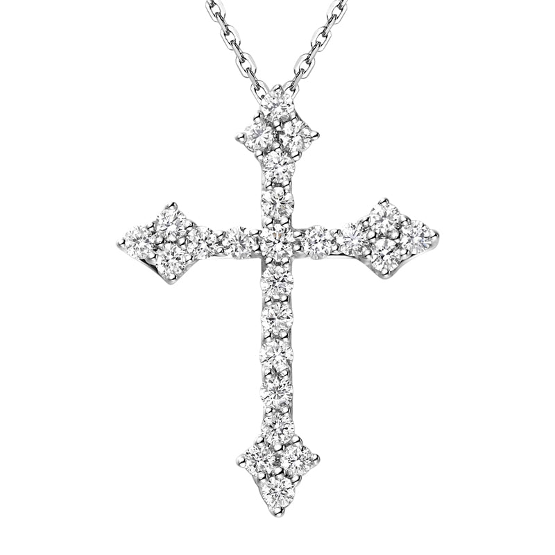 18K Gold Diamond Cross Pendant