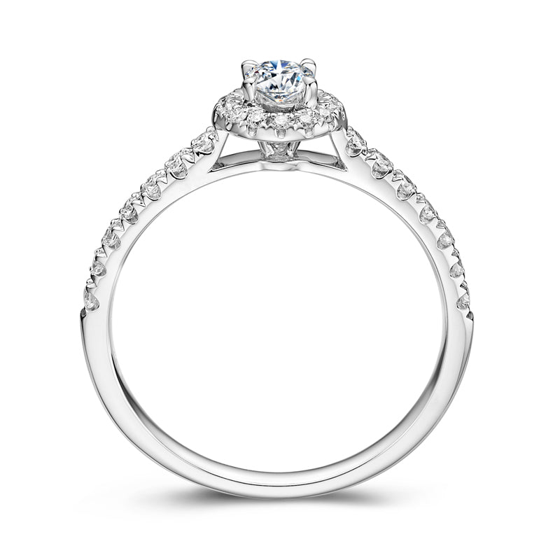 18K Gold/Platinum Halo Setting Diamond Ring