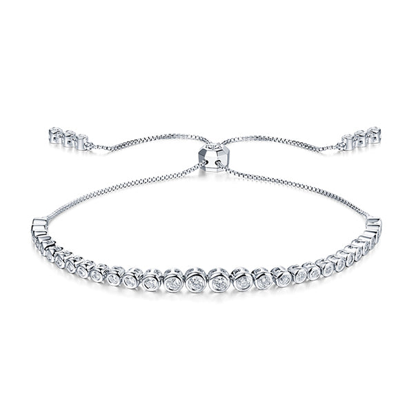 18K White Gold Bezel Setting Diamond Bracelet