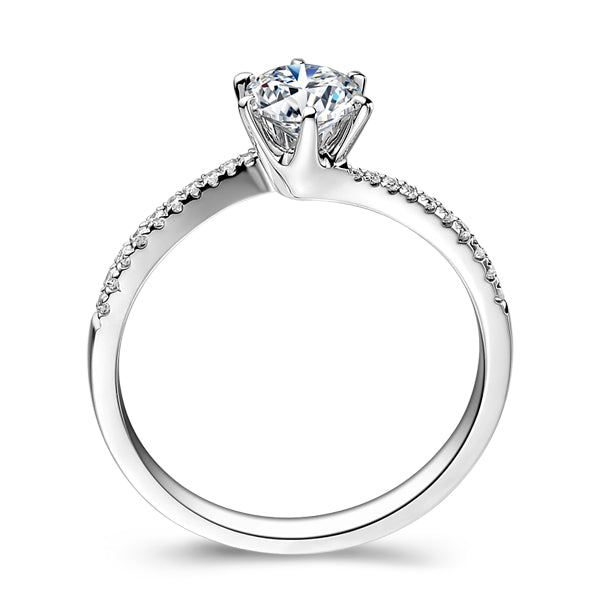 18K Gold/Platinum Twist Diamond Ring Setting