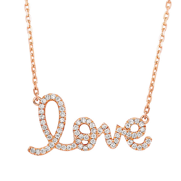 18K Gold Diamond "LOVE" Necklace