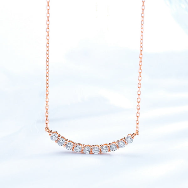 18K Gold Smile Diamond Neckalce