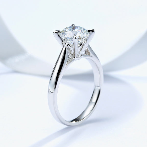 18K Gold/Platinum Petite Cathedral Solitaire Diamond Ring Setting