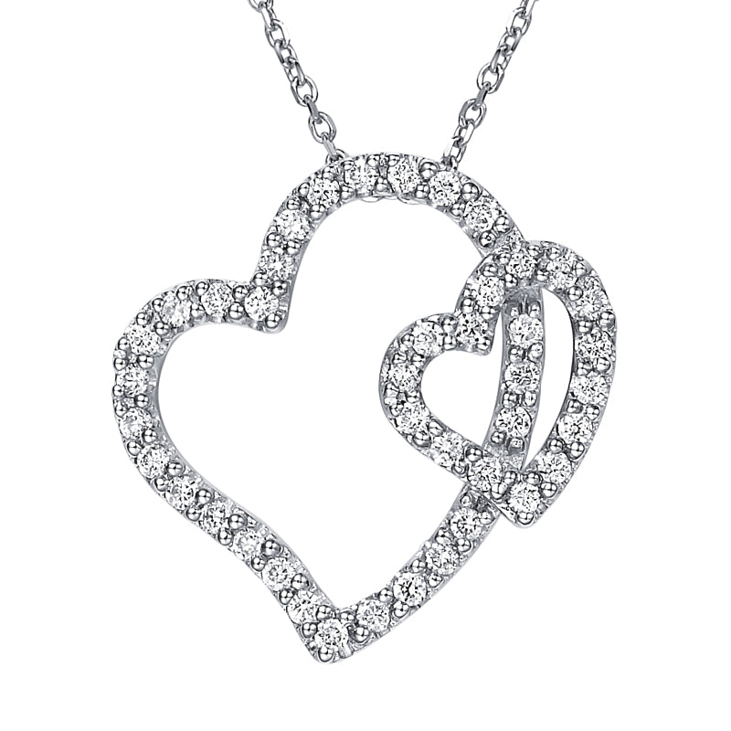 18K Gold Heart-Shaped Diamond Necklace