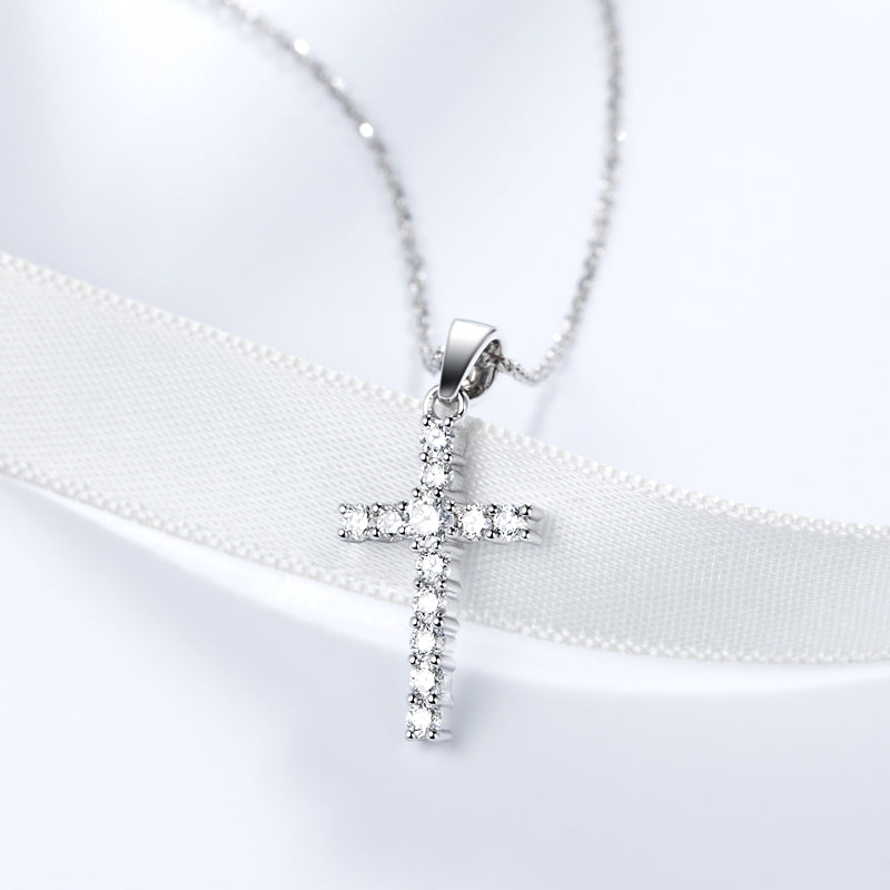 18K Gold Diamond Cross Necklace