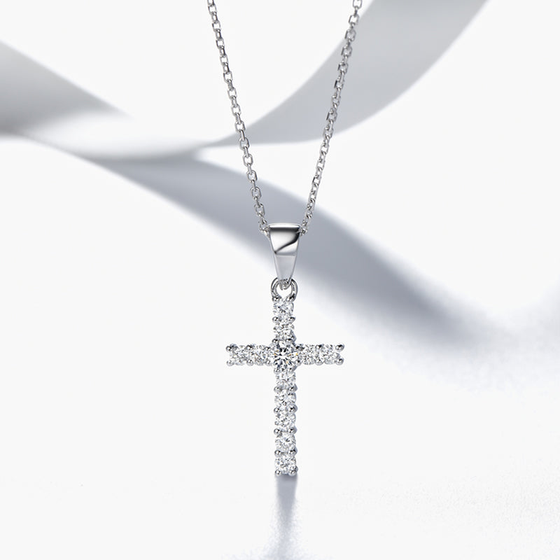 18K Gold Diamond Cross Necklace