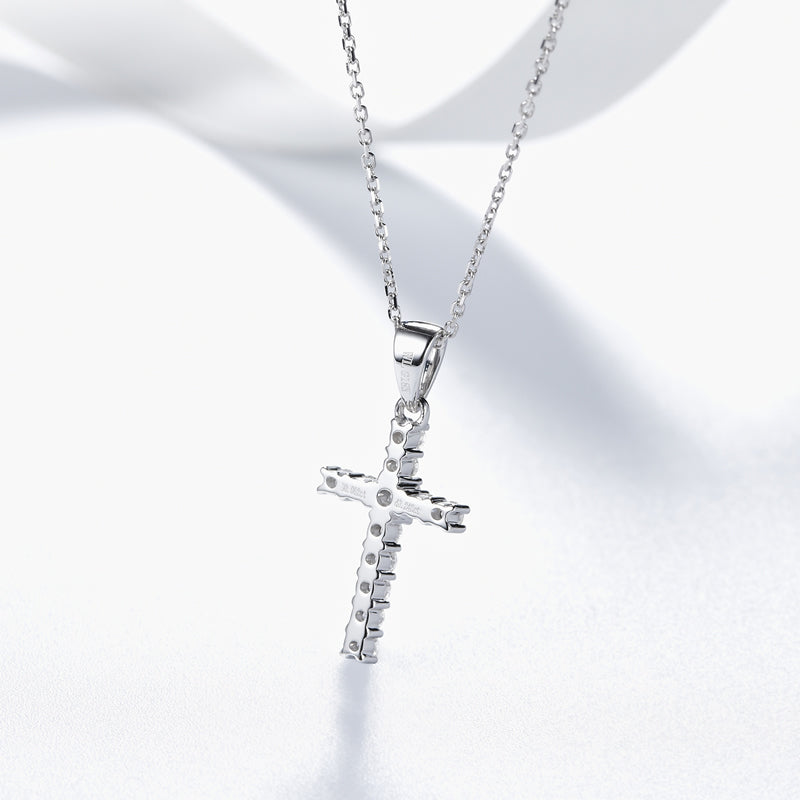 18K Gold Diamond Cross Necklace