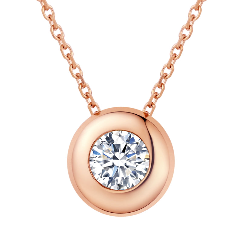 18K Gold Bezel Setting Diamond Necklace