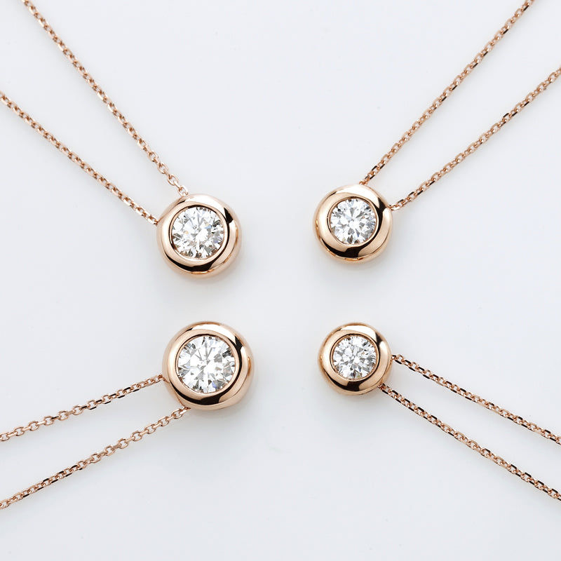 18K Gold Bezel Setting Diamond Necklace