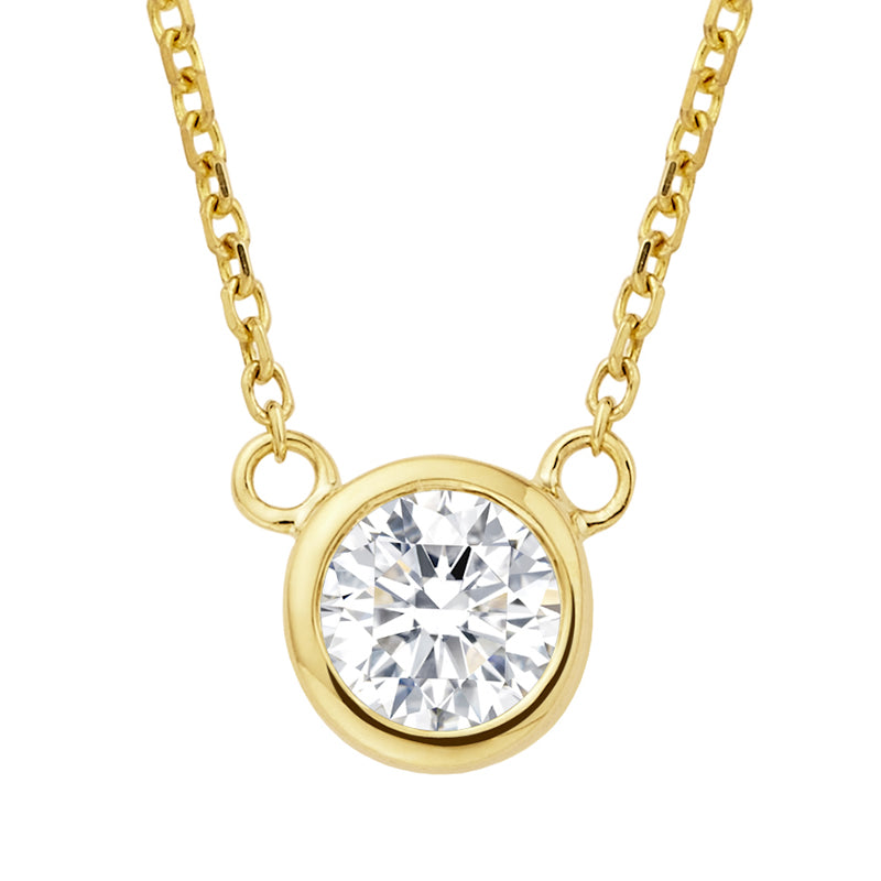 18K Gold Bezel Setting Diamond Necklace