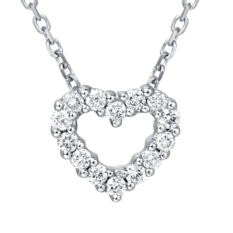 18K Gold Heart-Shaped Diamond Necklace