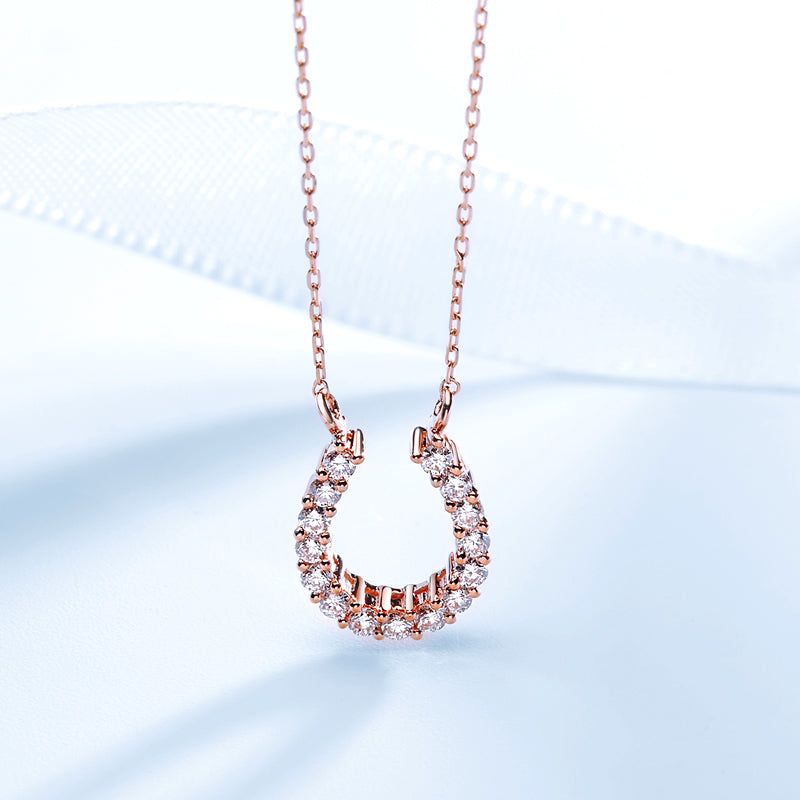 18K Gold Lucky "Horseshoe 🧲-Shaped" Diamond Necklace