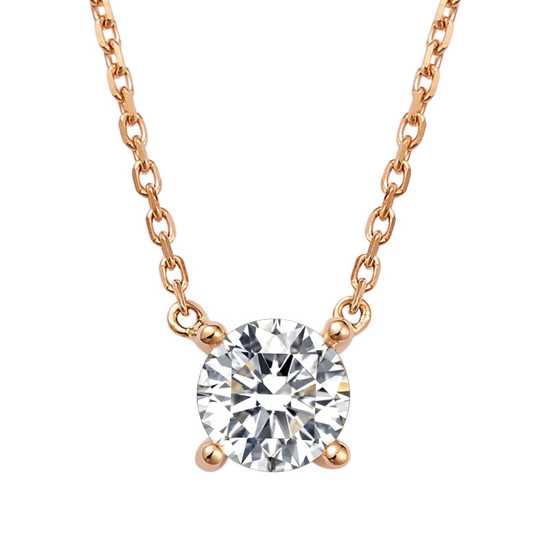 18K Gold Solitaire Diamond Necklace