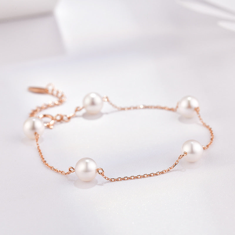 18K Gold Akoya Pearl Bracelet