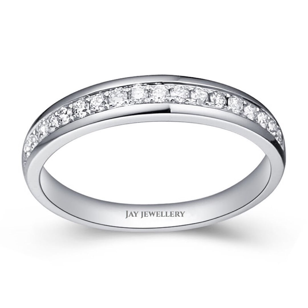 18K Gold/Platinum Channel Setting Diamond Eternity Ring